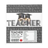 Lehrerempfehlung für Candy Bar Wrapper Favoriten Notizblock (Vorderseite)