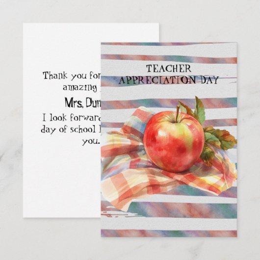 Lehrererwähnungs-Tag Apfel Kariert Napkin (Vorne/Hinten)