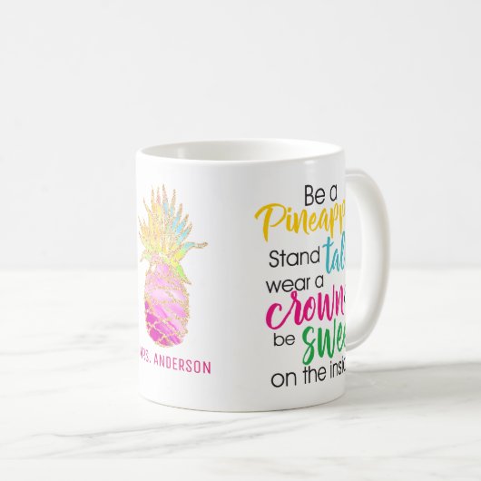 LEHRERFUNKTION IST EIN PINEAPEL KAFFEETASSE (VorderseiteRechts)