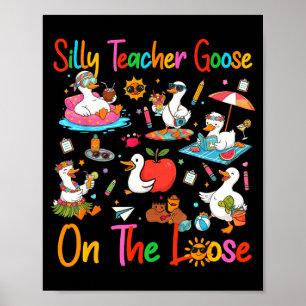 Lehrergans Sommerferien letzter Schultag Poster