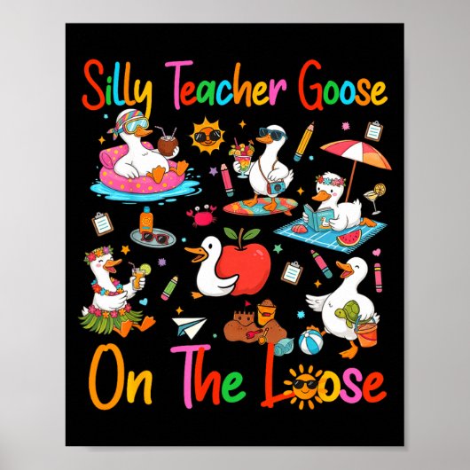 Lehrergans Sommerferien letzter Schultag Poster (Vorne)