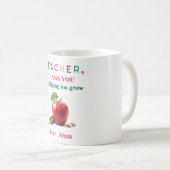 Lehrergeschenk – Apfeltasse mit Dankeschön-Nachric Kaffeetasse (VorderseiteRechts)