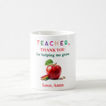 Lehrergeschenk – Apfeltasse mit Dankeschön-Nachric