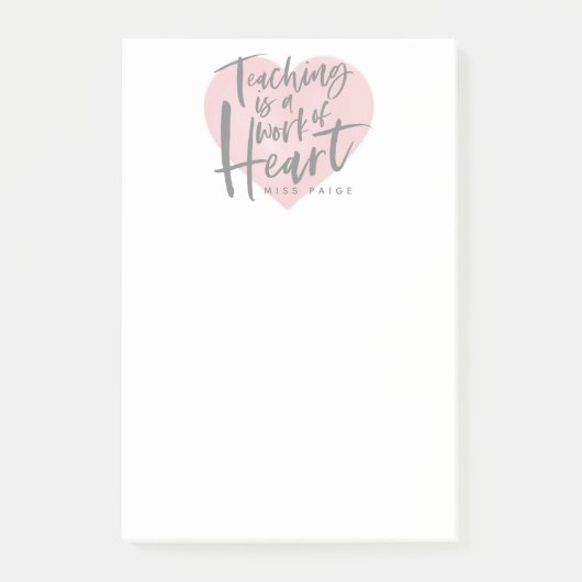 Lehrergeschenk-Aquarellherz Post-it Klebezettel (Vorderseite)