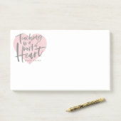 Lehrergeschenk-Aquarellherz Post-it Klebezettel (Auf Schreibtisch)