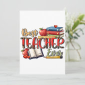 Lehrergeschenk | Bester Lehrer überhaupt Einladung (Stehend Vorderseite)