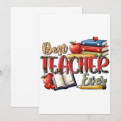 Lehrergeschenk | Bester Lehrer überhaupt Einladung (Vorne/Hinten)