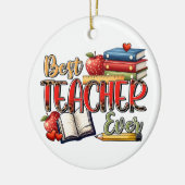 Lehrergeschenk | Bester Lehrer überhaupt Keramik Ornament (Links)