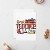 Lehrergeschenk | Bester Lehrer überhaupt Mitteilungskarte (Vorderseite/Rückseite Beispiel)