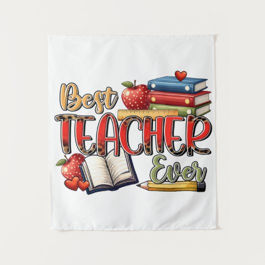 Lehrergeschenk | Bester Lehrer überhaupt Wandteppich (Vorderseite)