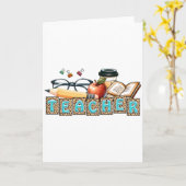 Lehrergeschenk | Bleistiftlehrer Karte (Gelbe Blume)