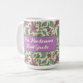 Lehrergeschenk Cottage Garden Blumenmuster Kaffeetasse (Vorderseite Links)