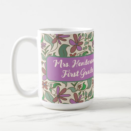 Lehrergeschenk Cottage Garden Blumenmuster Kaffeetasse (Links)