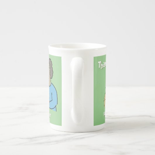 Lehrergeschenk. Danke an eine weibliche Lehrerin Porzellantasse (Rückseite)