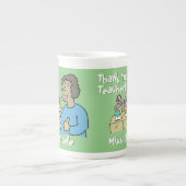 Lehrergeschenk. Danke, schwarze Schullehrerin Porzellantasse (Vorderseite)