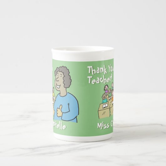 Lehrergeschenk. Danke, schwarze Schullehrerin Porzellantasse (Vorderseite)