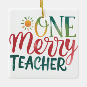 Lehrergeschenk Ein fröhlicher Lehrer Keramikornament