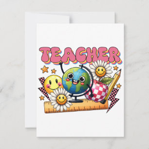 Lehrergeschenk Floral Lehrer Mitteilungskarte