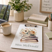 Lehrergeschenk Florale Bücher Klemmbrett