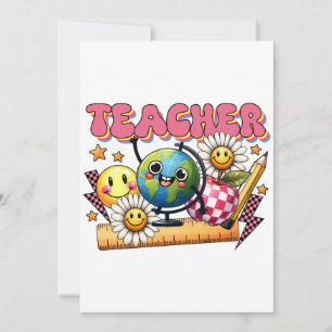 Lehrergeschenk   Floraler Lehrer Einladung