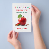 Lehrergeschenk - Flyer mit Dankeschön-Nachricht (Handgriff)