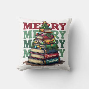 Lehrergeschenk   Frohe Weihnachten Lehrer Bücher Kissen