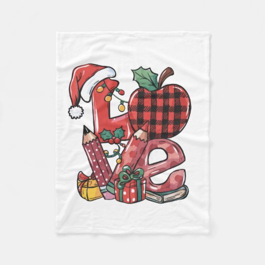 Lehrergeschenk | Frohe Weihnachten Liebe Fleecedecke (Vorderseite)