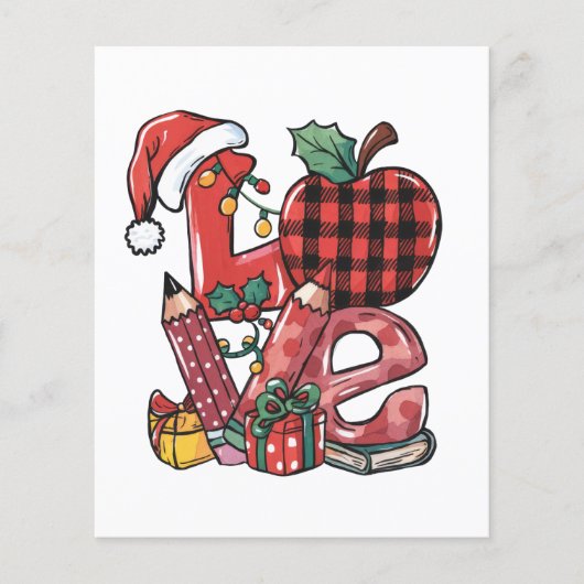 Lehrergeschenk | Frohe Weihnachten Liebe Flyer (Vorne)