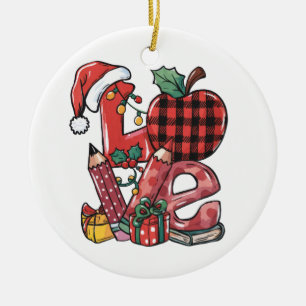 Lehrergeschenk   Frohe Weihnachten Liebe Keramik Ornament