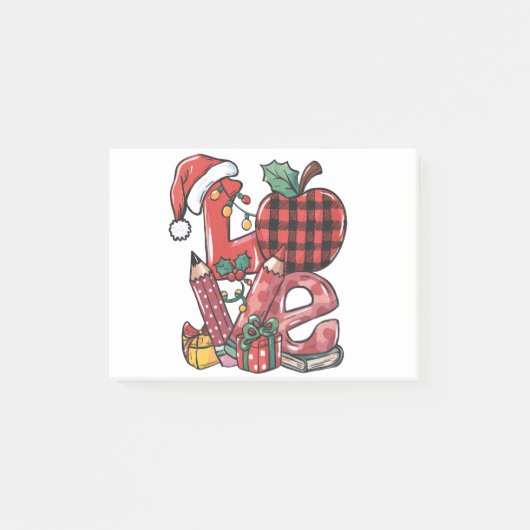 Lehrergeschenk | Frohe Weihnachten Liebe Post-it Klebezettel (Vorderseite)