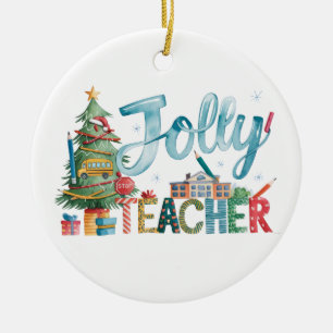 Lehrergeschenk Frohe Weihnachten Lustiger Lehrer Keramik Ornament