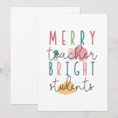 Lehrergeschenk | Froher Lehrer Helle Schüler Dankeskarte (Vorne/Hinten)
