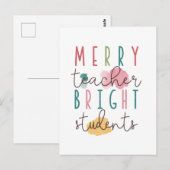 Lehrergeschenk | Fröhlicher Lehrer Helle Schüler Postkarte (Vorne/Hinten)