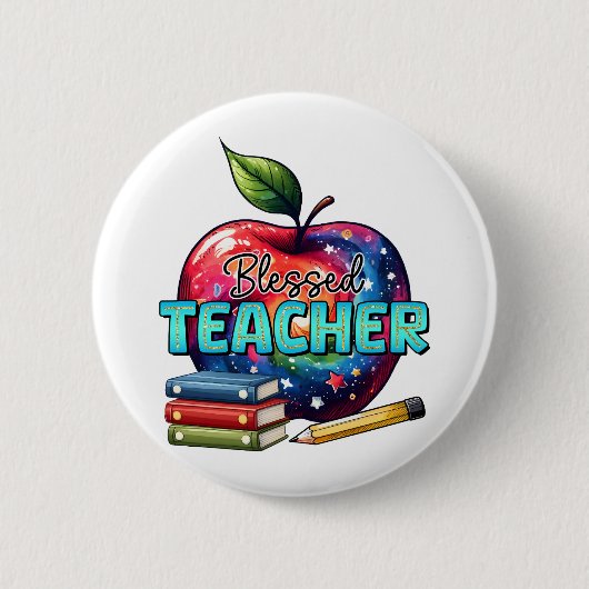 Lehrergeschenk | Gesegneter Lehrer Button (Vorderseite)