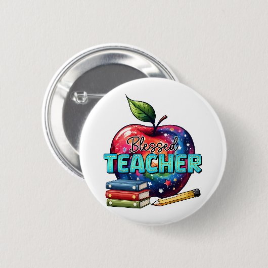 Lehrergeschenk | Gesegneter Lehrer Button (Vorne & Hinten)