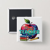 Lehrergeschenk | Gesegneter Lehrer Button (Vorne & Hinten)