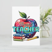 Lehrergeschenk | Gesegneter Lehrer Dankeskarte (Stehend Vorderseite)