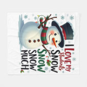Lehrergeschenk | Ich liebe meine Schüler Schnee vi Fleecedecke (Vorderseite (Horizontal))
