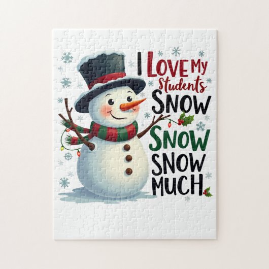 Lehrergeschenk | Ich liebe meine Schüler Schnee vi Puzzle (Vertikal)