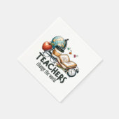 Lehrergeschenk | Lehrer verändern die Welt Serviette (Ecke)