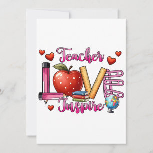 Lehrergeschenk Lehrerliebe inspiriert Einladung