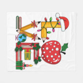 Lehrergeschenk | Liebling Bleistift Apfel Bücher Fleecedecke (Vorderseite (Horizontal))