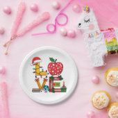 Lehrergeschenk | Lieblings Bleistift Apfel Bücher Pappteller (Party)