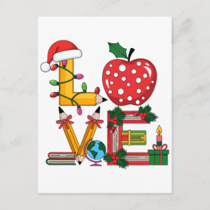 Lehrergeschenk   Lieblings Bleistift Apfel Bücher Postkarte