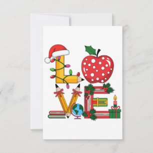 Lehrergeschenk Lieblings Bleistift Apfel Bücher RSVP Karte