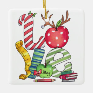 Lehrergeschenk Lieblings Bleistift Apfel Keramikornament