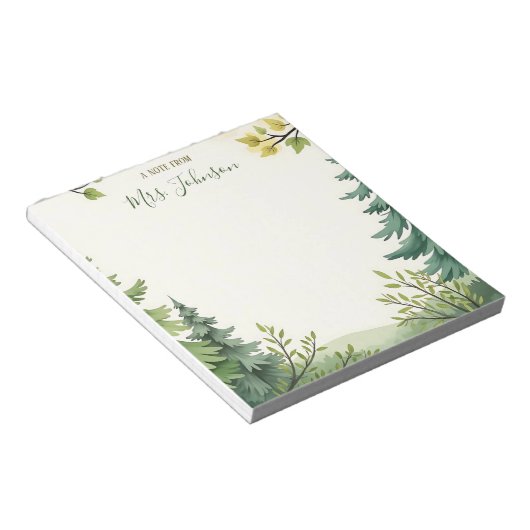 Lehrergeschenk - Personalisierte Wasserfarbenwelt Notizblock (angewinkelt)