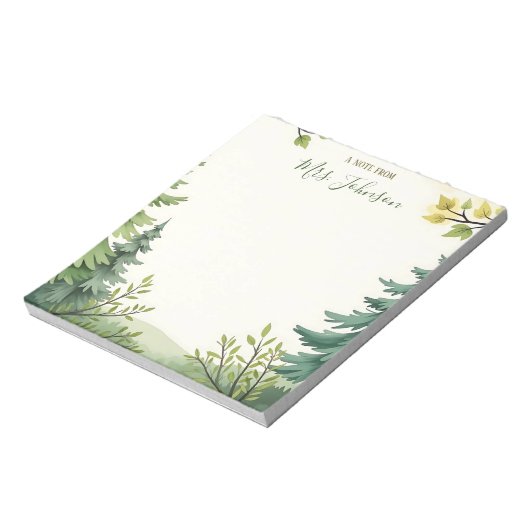 Lehrergeschenk - Personalisierte Wasserfarbenwelt Notizblock (Rotiert)