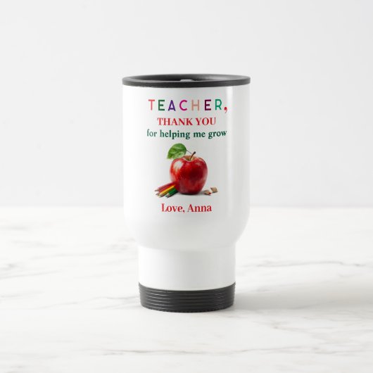 Lehrergeschenk - Reisebecher mit Dankeschön-Nachri (Mittel)