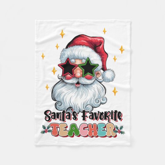 Lehrergeschenk | Santas Lieblingslehrer Fleecedecke (Vorderseite)